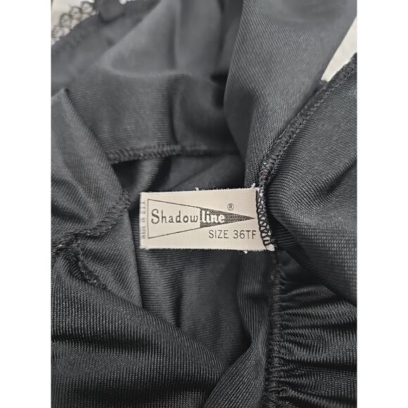 Vintage Shadow Line Women’s Black Slip Sz 36/M Bust 31" Silky Long USA - Picture 3 of 5